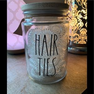 Rae Dunn “Hair Ties “ in clear jar